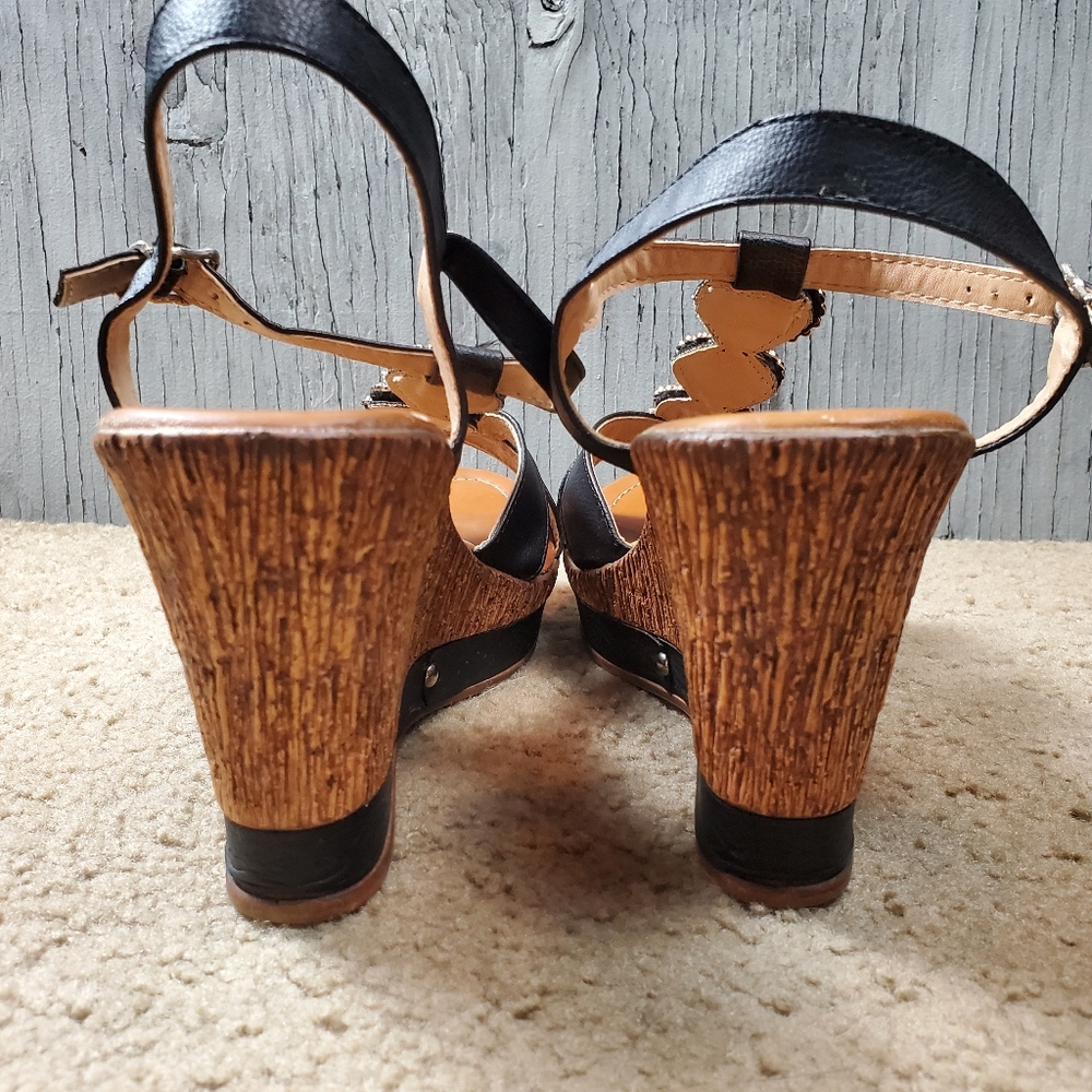 Patricia by Spring Step Satrada-B Medallion Wedge Heel, 41 (U.S. 9.5-10), Black - Picture 8 of 16
